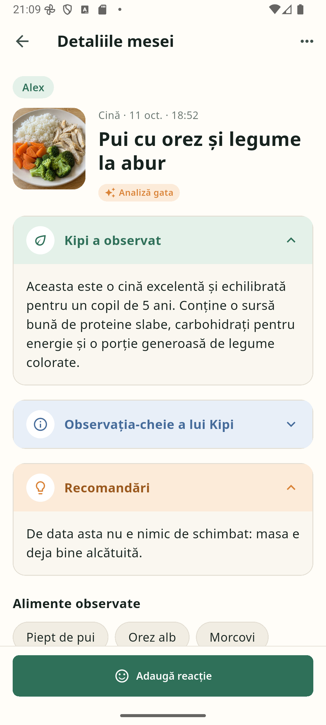 Vezi ce observă Kipi despre această masă.